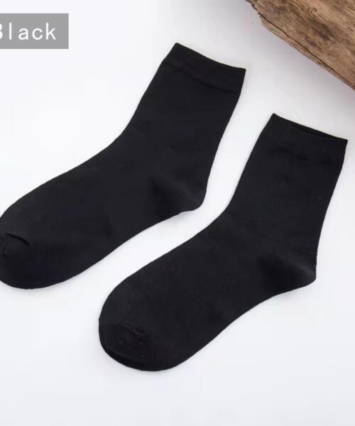 Calcetin fibra de bambú orilla corta black