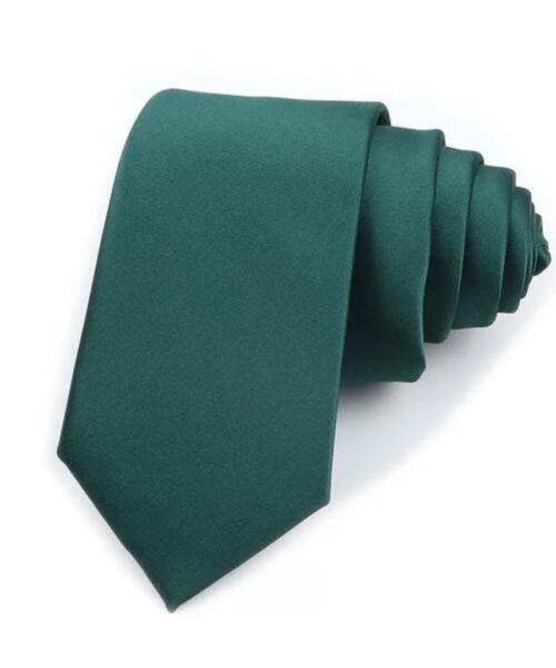 Corbata satinada verde oscuro