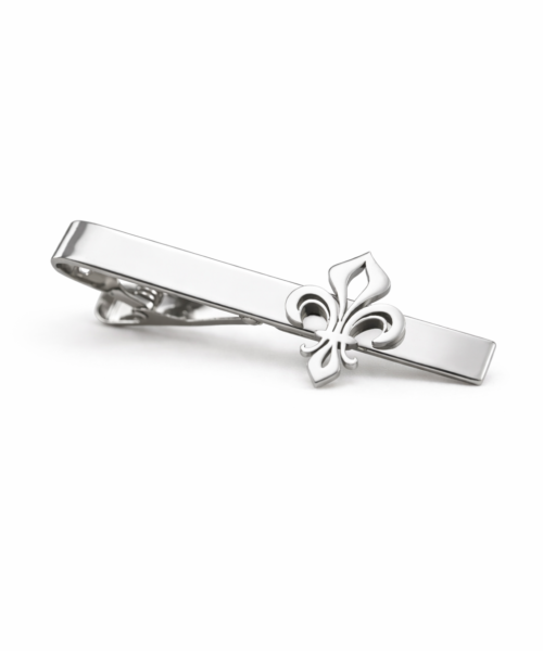 Tie clip flor de loto plateada