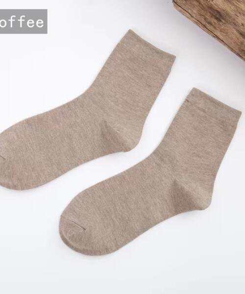 Calcetin fibra de bambú orilla corta café claro