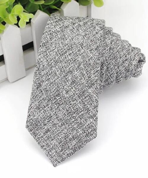 Corbata lisa gris y negro