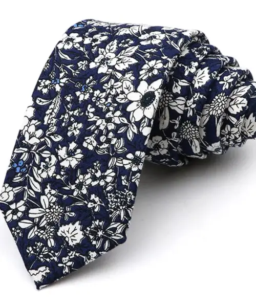CORBATA AZUL FLORES -