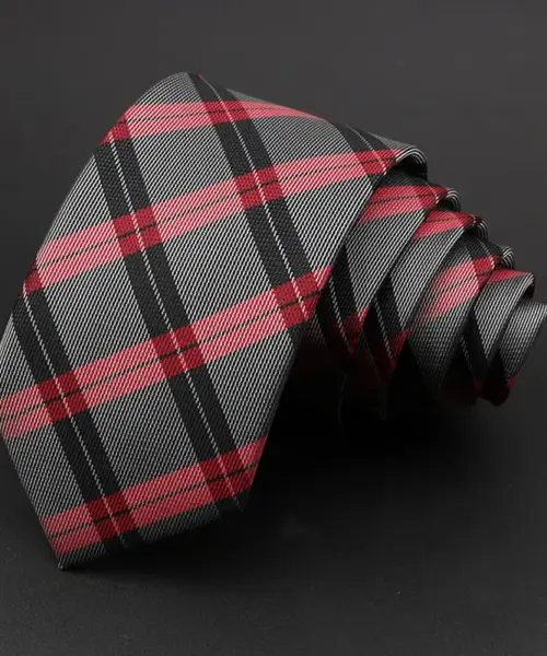 CORBATA NEGRA ROJA RAYAS