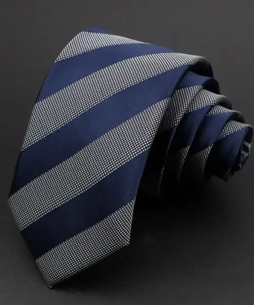 Blue and grey tie