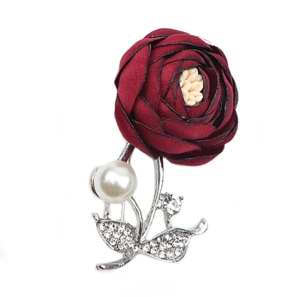 Broche de rosa roja KTS624 – Kumora Ties