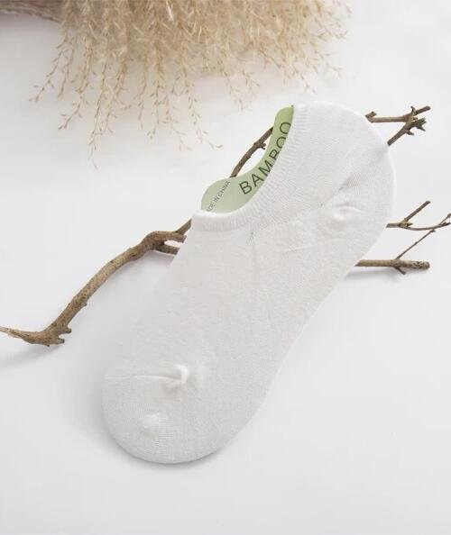 Calcetin corto color blanco fibra de bambú