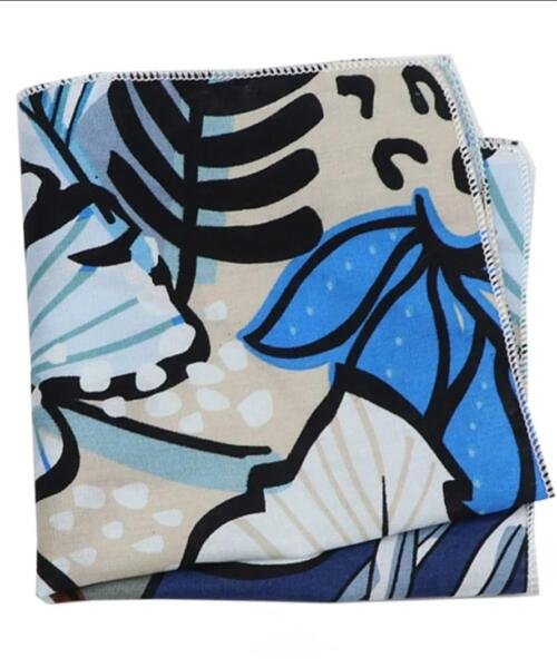 Pañuelo de hojas azul