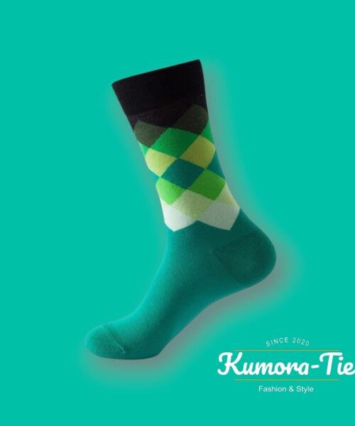 Calcetines Rombos verde y negro