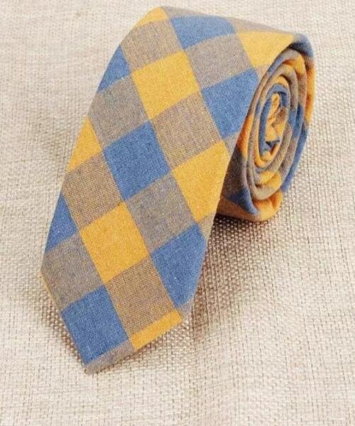 Corbata celeste y amarillo KTS0528