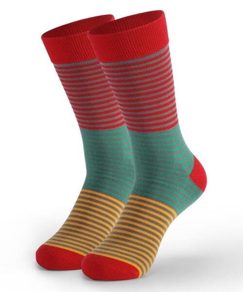 Calcetin Rayado viva Rojo