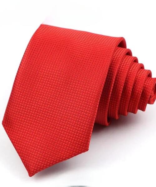 Corbata Roja con cuadros KTS0185