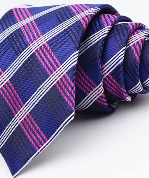 Corbata clásica líneas rosas 8cm