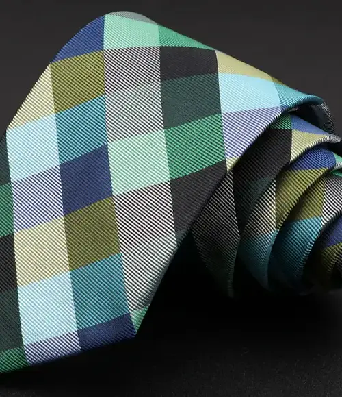 Corbata clásica de cuadros coloridos 8cm