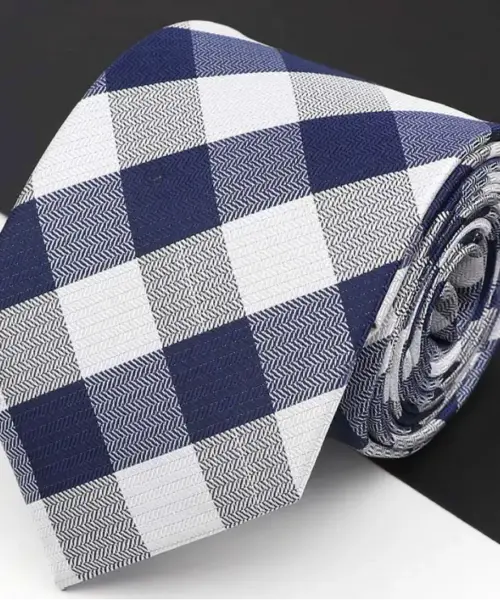 Corbata clásica de cuadros azules 8cm