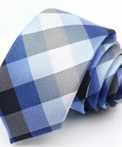 Corbata Clasica 8cm azul cuadros