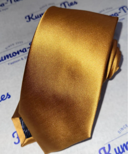 Corbata Satinada - dorado oscuro