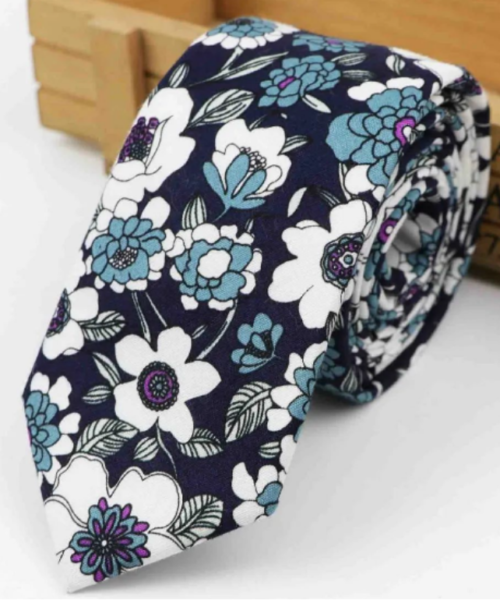 Corbata con Diseño de Flores - Dark forest