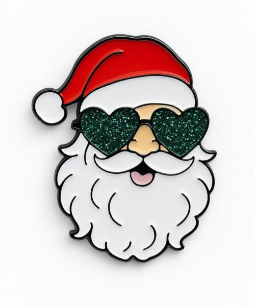 Pin de Santa con lentes de estrella