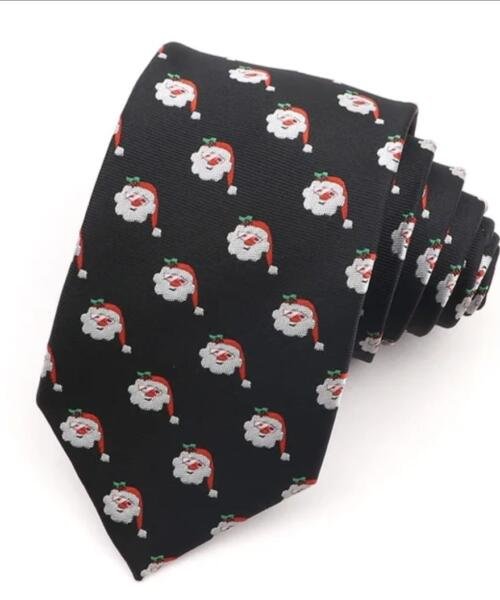 Santa Black Tie