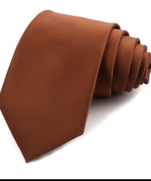 Corbata café satinada 8cm