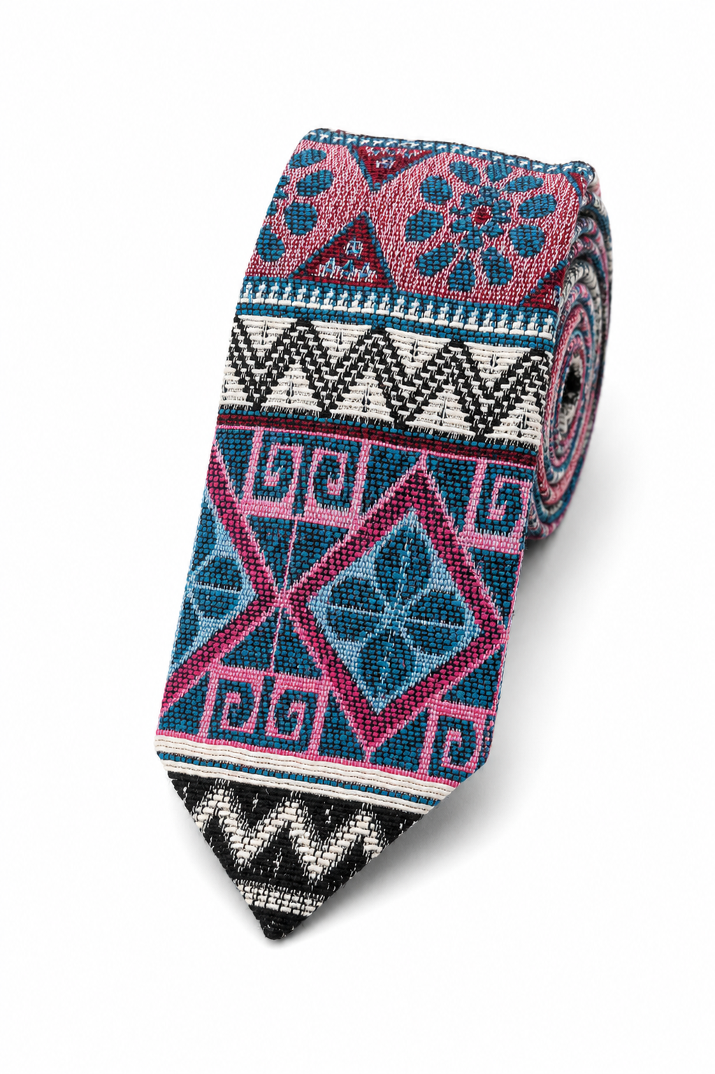 Corbata Típica Rosada/Gris