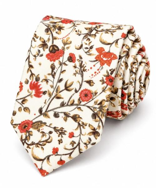 corbata rosas naranja