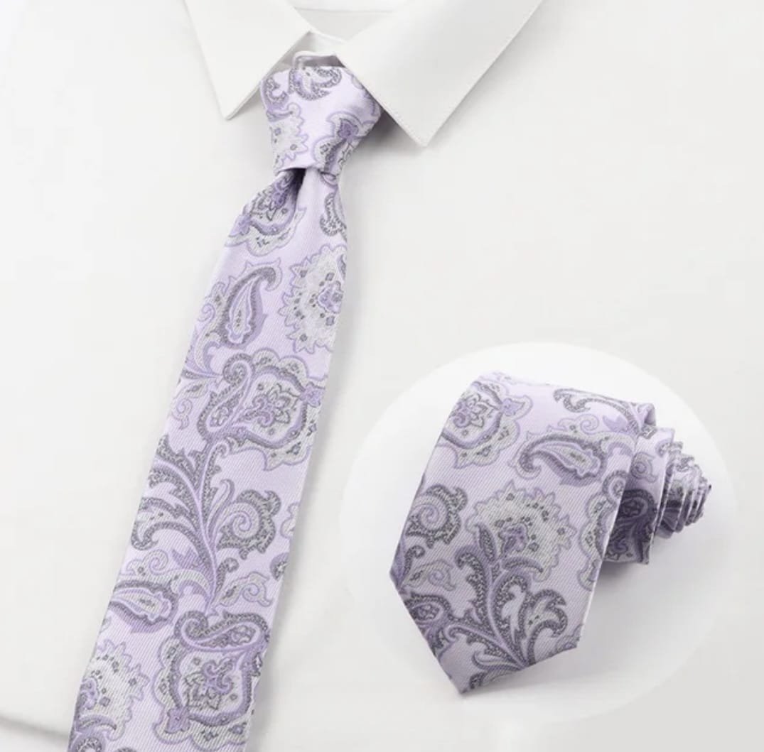 corbata estilo amebas lila